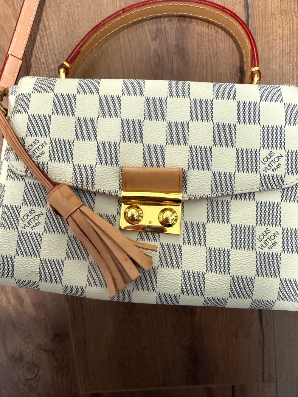 White checkered satchel bag - Picture 3 of 6